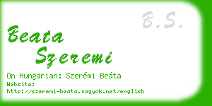beata szeremi business card